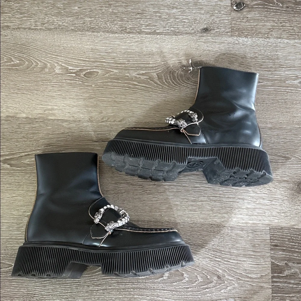 Gucci Authentic Hunder Dionysus-Buckle Leather Boots booties 37.5 - Picture 4 of 11